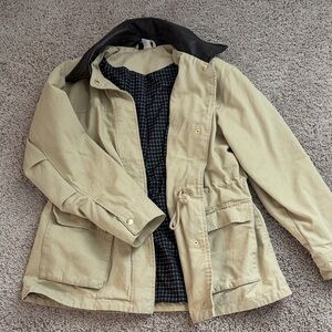 Divided Beige Jacket with Black Collar